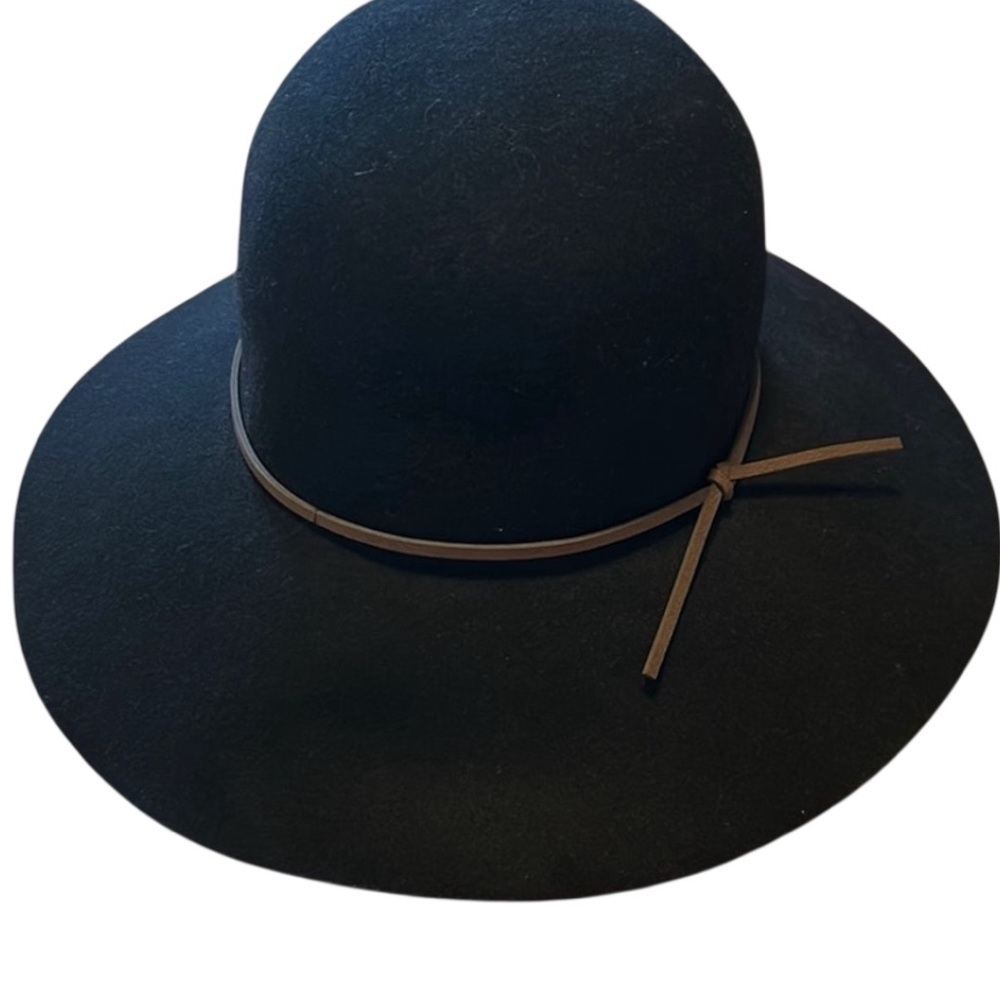 Talula Black Wide-Brim Hat with Minimalist Band